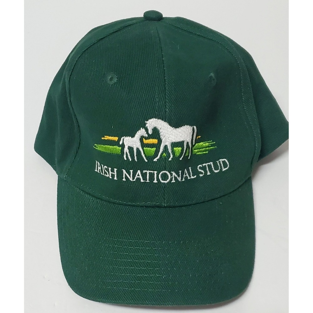 Beechfield Cap Irish National Stud Equestrian NWT Hunter Grn/Wt/Yel Baseball Hat